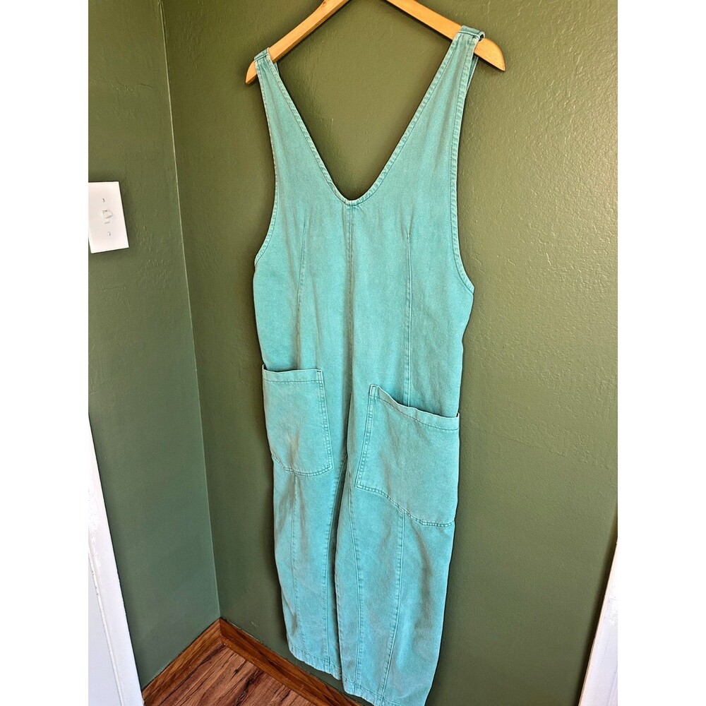 Free People We The Free High Roller Jumper XS Turquoise Slouchy Harem Overalls